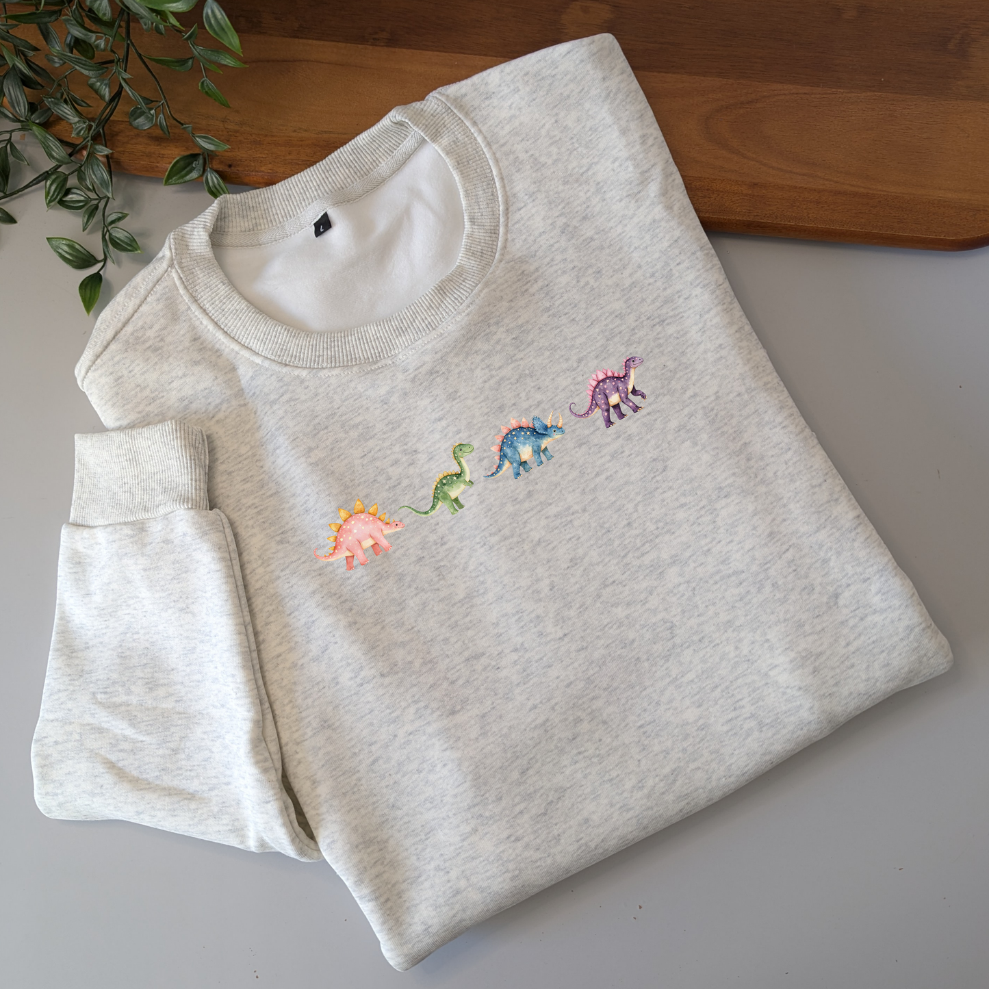 Pastel Dinosaur Friends Crewneck Fleece Jumper