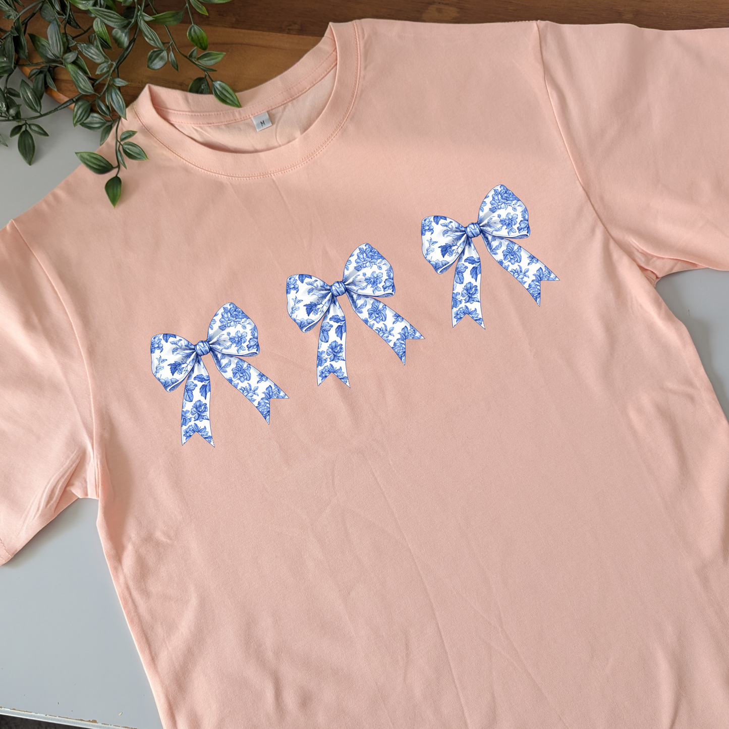 Antique Style Coquette Chinoiserie Blue Floral Tshirt