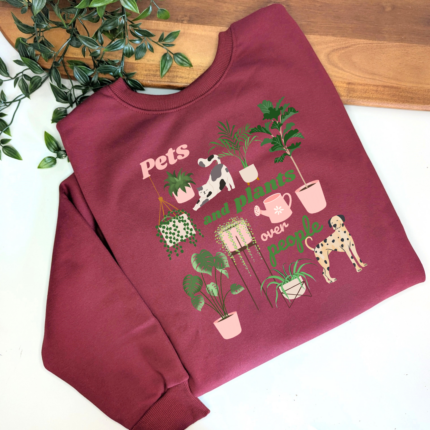 Pets and Plants over People Fleece Jumper