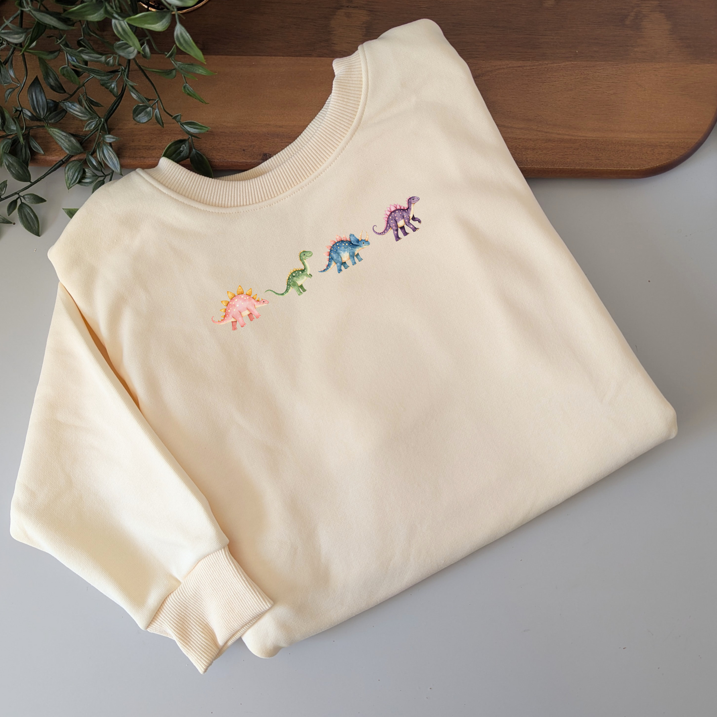 Pastel Dinosaur Friends Crewneck Fleece Jumper