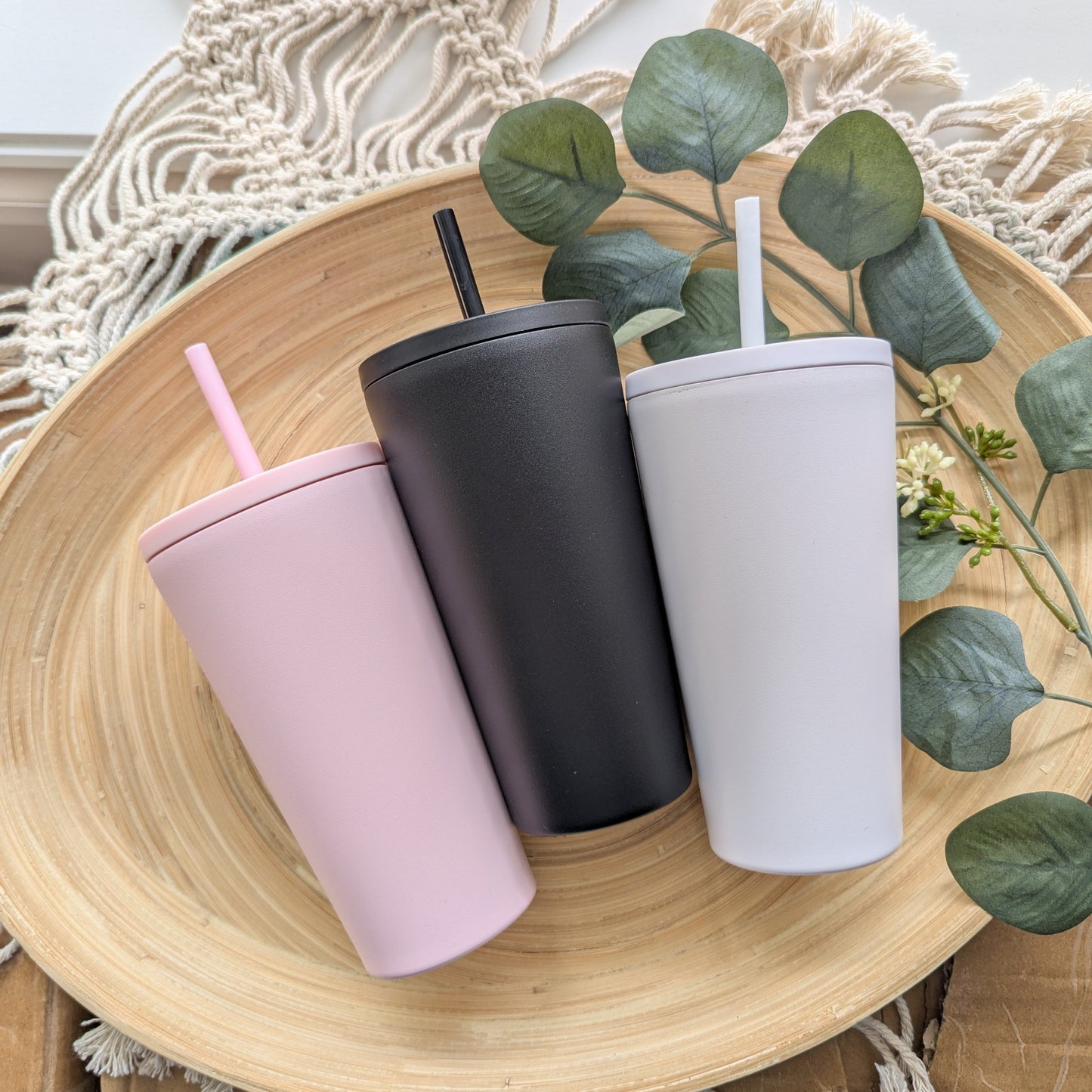 Insulated tumbler & straw with choice of design