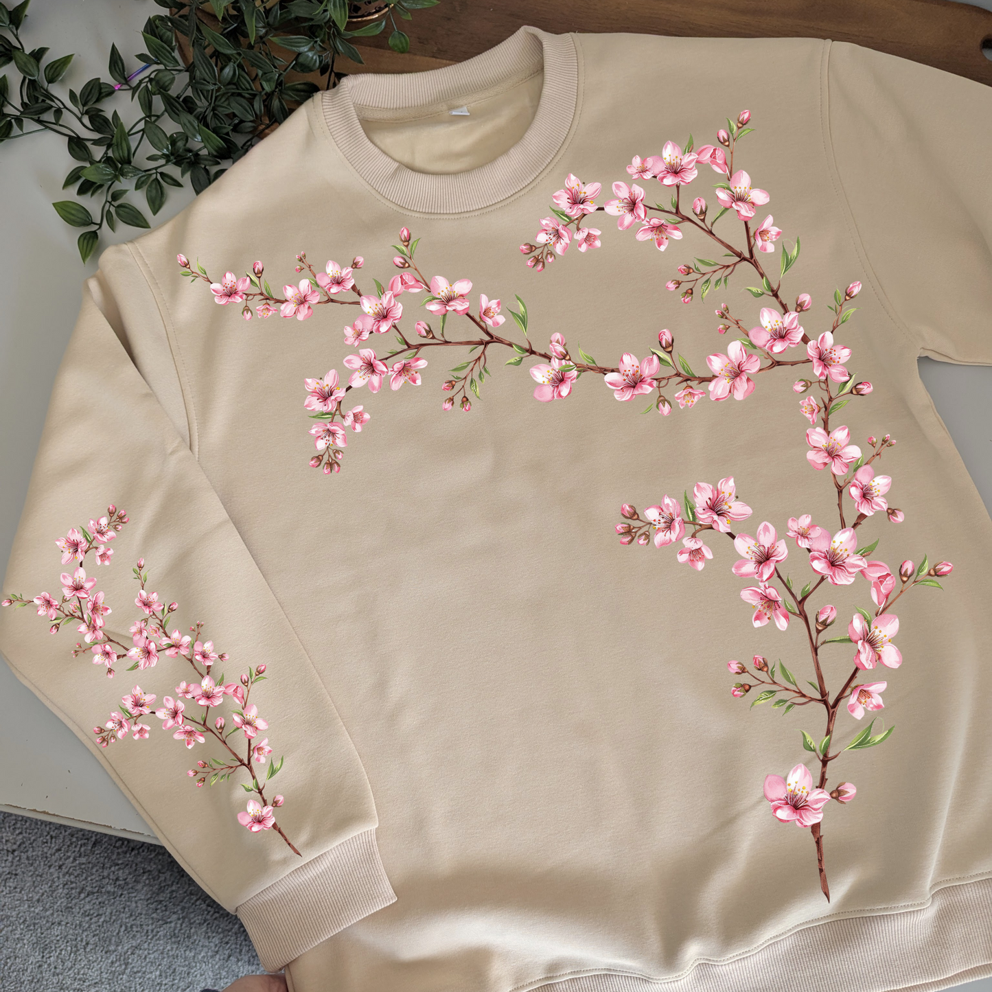 Cherry Blossom Crewneck Fleece Jumper