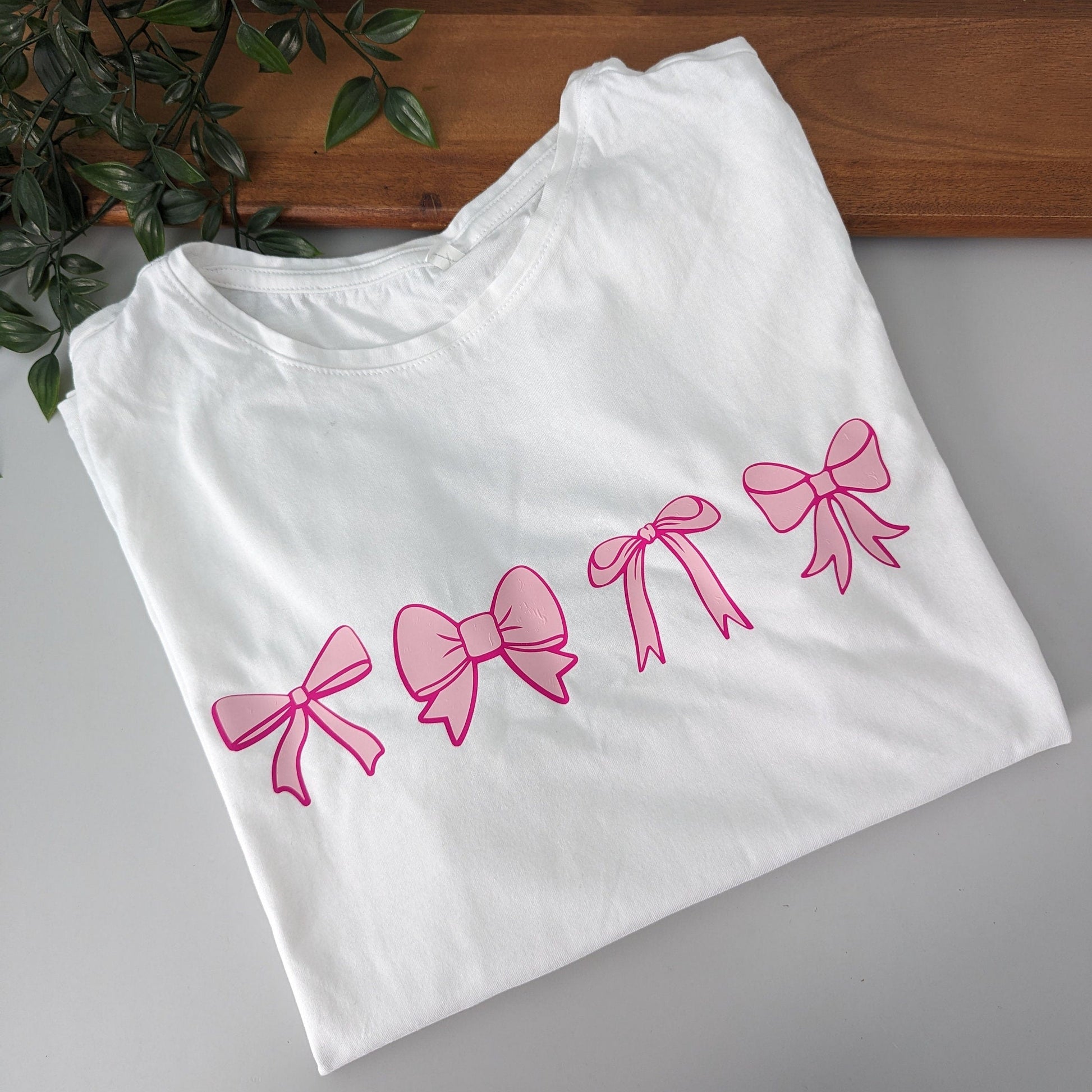 Pretty pink bows girly women's tshirt. Cute pink bows. Graphic tee women's shirt. Bows