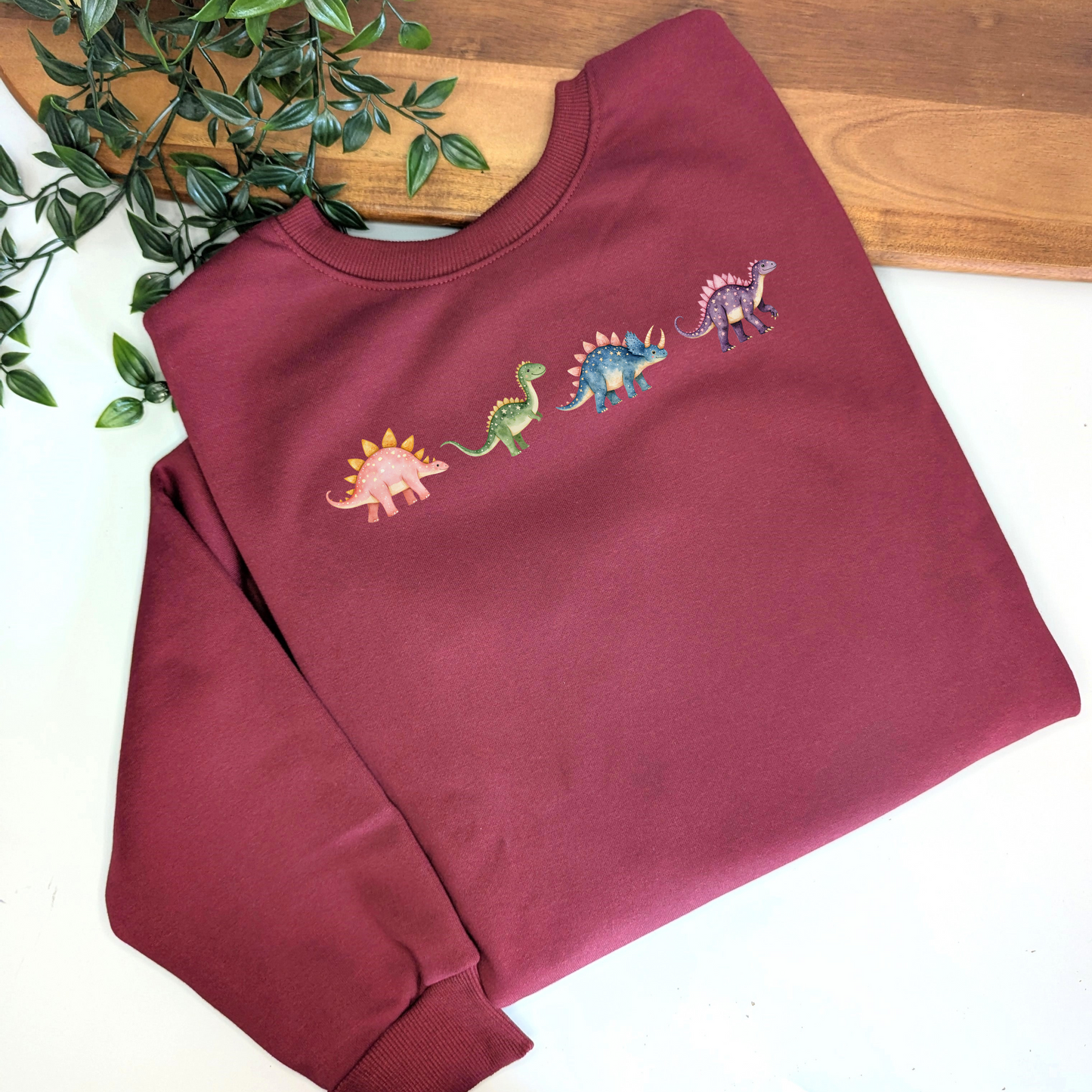 Pastel Dinosaur Friends Crewneck Fleece Jumper