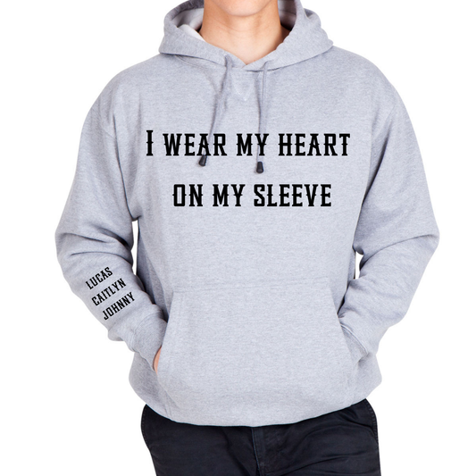 Men's I Wear My Heart on my Sleeve Personalised Jumper
