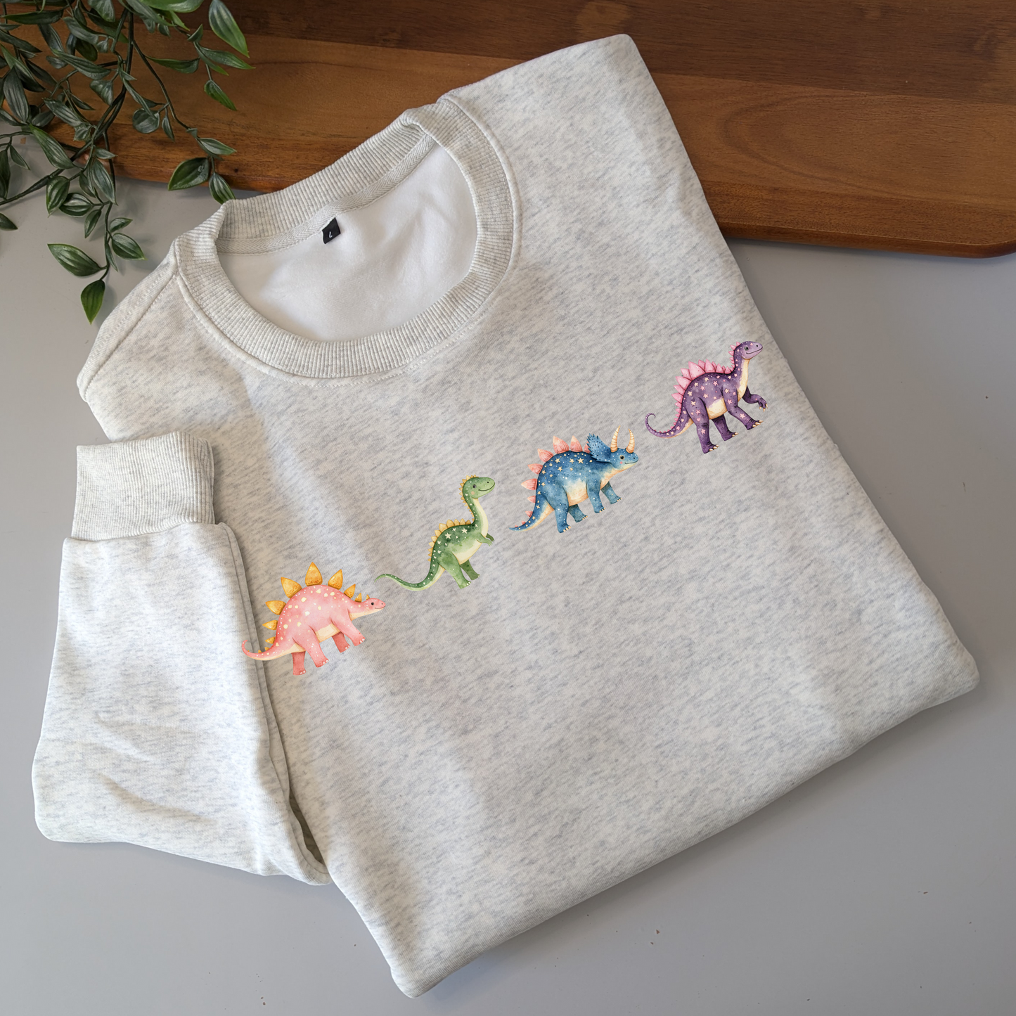 Pastel Dinosaur Friends Crewneck Fleece Jumper
