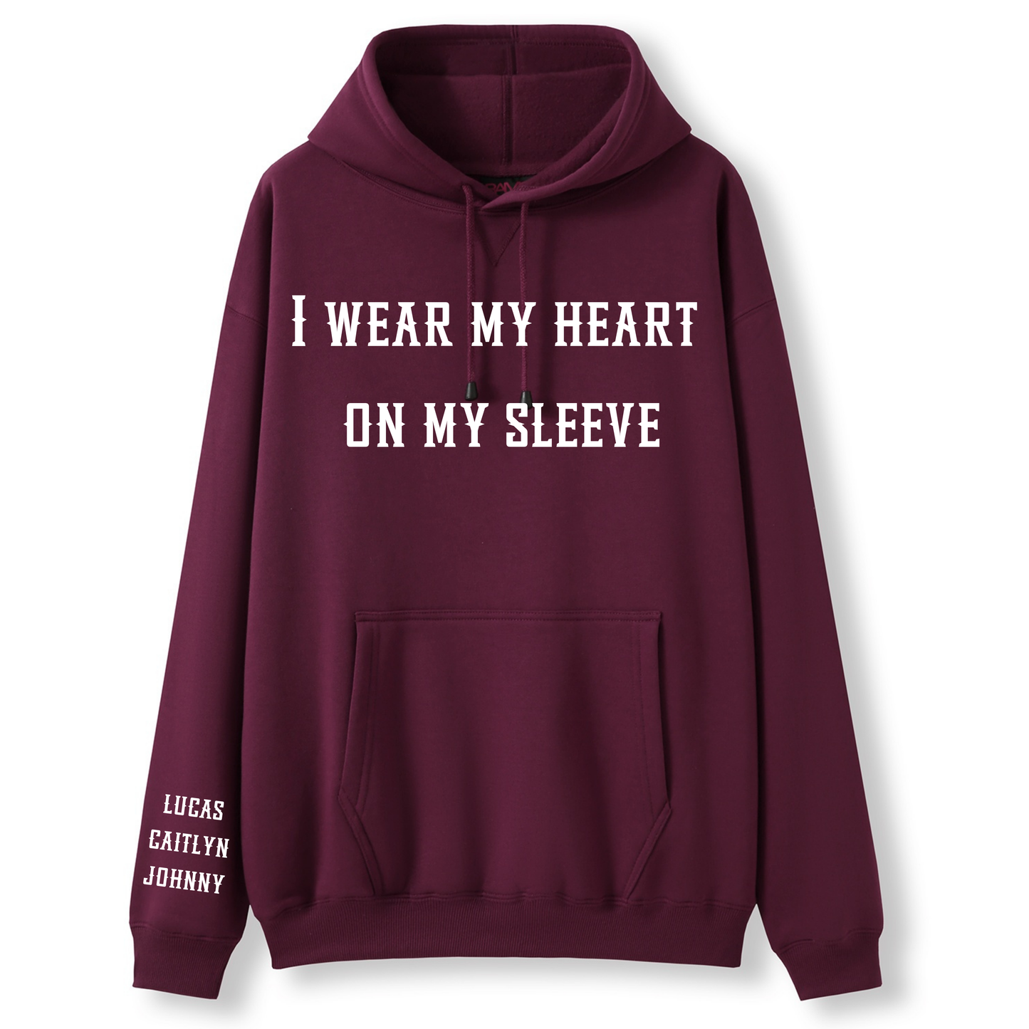 Men's I Wear My Heart on my Sleeve Personalised Jumper