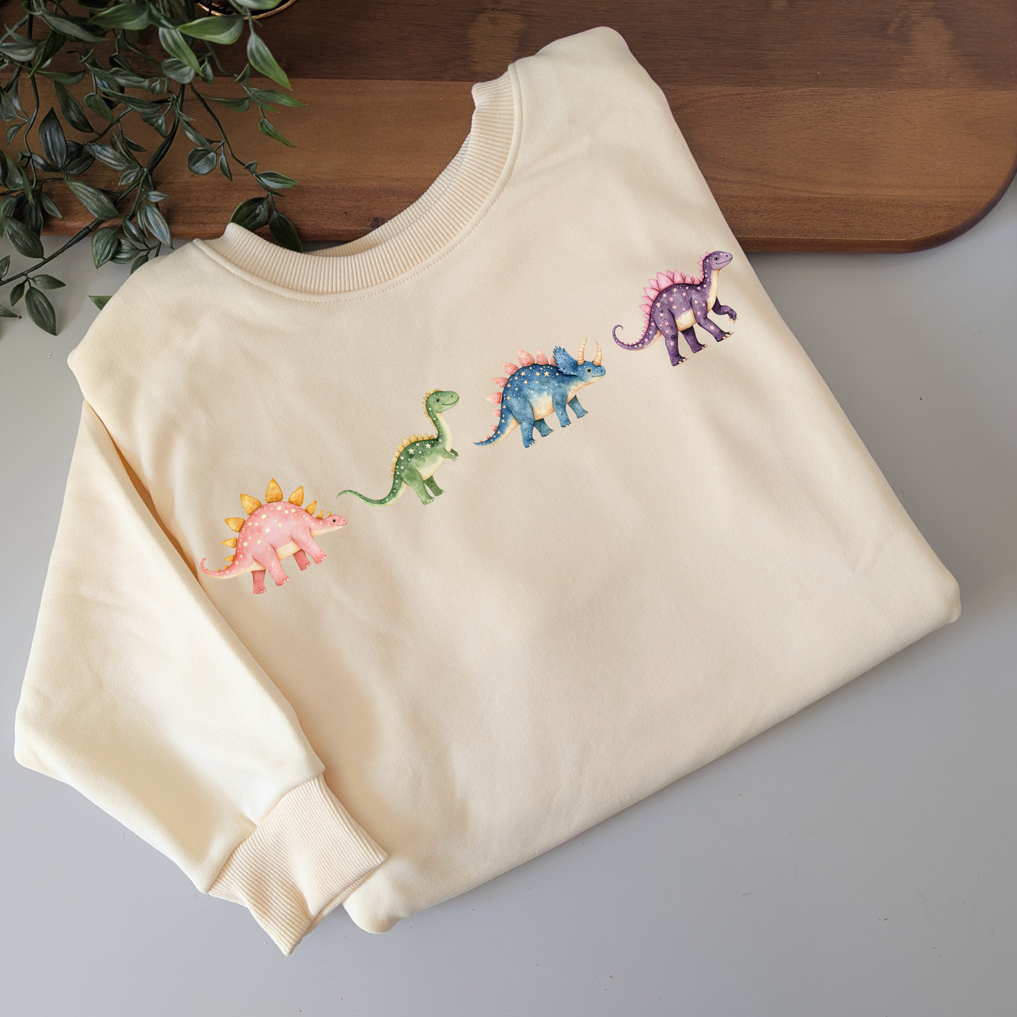 Pastel Dinosaur Friends Crewneck Fleece Jumper