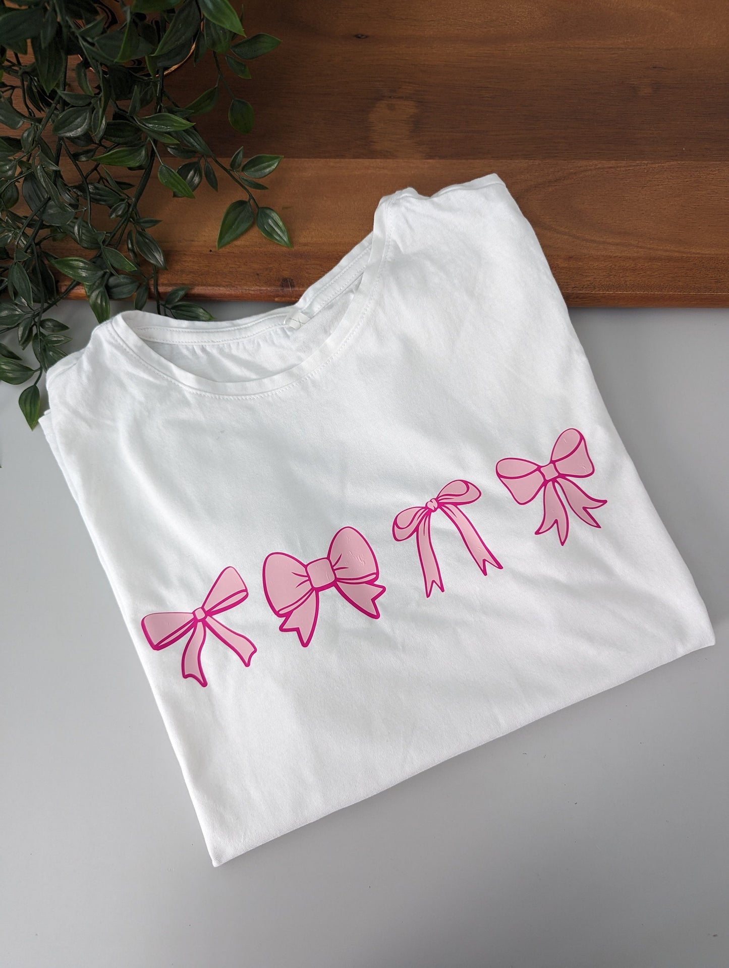 Pretty pink bows girly women's tshirt. Cute pink bows. Graphic tee women's shirt. Bows